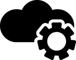 Cloud management icon in flat style. vector