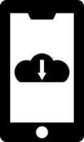 Upload cloud server in smartphone icon. vector