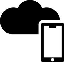 Cloud network connected smartphone icon. vector