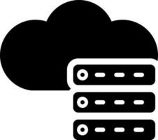 Cloud computing server glyph icon. vector