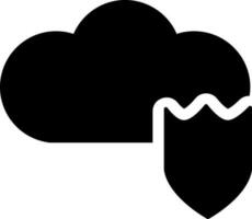 Cloud security icon in flat style. vector