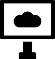 Cloud server connected computer icon. vector