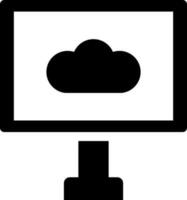 Cloud server connected computer icon. vector