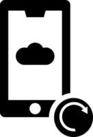 Update cloud computing in smartphone icon. vector