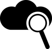 Search cloud icon in flat style. vector