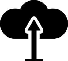 Flat style upload cloud server icon or symbol. vector