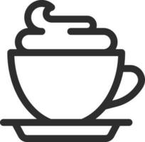 Line art illustration of coffee cup icon. vector