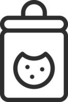 Cookies jar icon in line art. vector