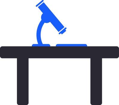 Microscope on a table. vector