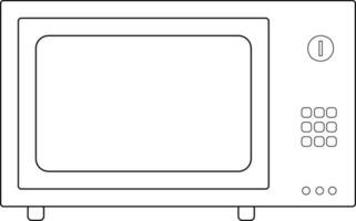 Illustration of microwave in black line art. vector