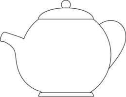 Black line art illustration of kettle. vector