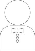 Illustration of character of a faceless man in black line art. vector
