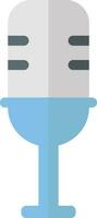 Flat style microphone icon in blue and gray color. vector