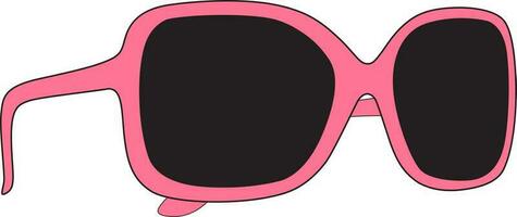 Illustration of sunglass in pink color frame. vector