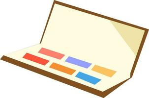 Illustration of open eye shadow palette. vector