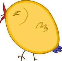 Cute bird cartoon character in yellow color. vector