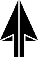 Arrow with negative space icon in flat style. vector