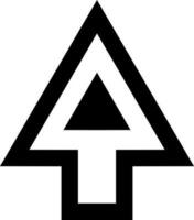 Up direction path icon in glyph style. vector