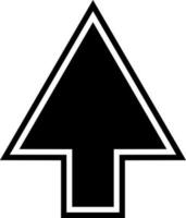 Glyph illustration of arrow pointer icon or symbol. vector