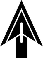 Navigation arrow icon in glyph style. vector