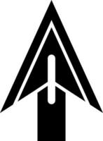 Navigation arrow icon in glyph style. vector