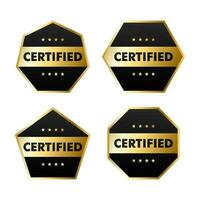 Set of Certification stamp badge and labels quality management system symbol vector