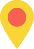 Flat style map pin in yellow and pink color. vector