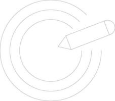 Pencil drawing circles icon in line art. vector
