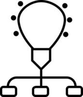 Idea share or networking icon in line art. vector