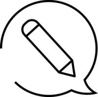 Feedback or edit message icon in line art. vector