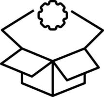 Line art illustration of parcel setting icon. vector