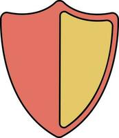 Icon of shield in yellow and orange color. vector