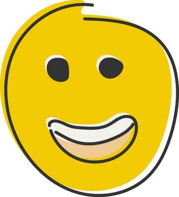 Single emoji flat style, hand draw icon. Fun icon. Emoticon.