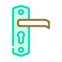 lock door hardware furniture fitting color icon vector illustration