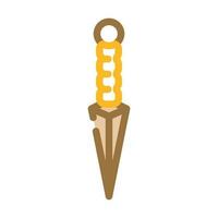 kunai weapon military color icon vector illustration