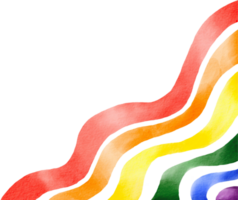 Rainbow  flag watercolor brush background on png
