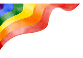 Rainbow  flag watercolor brush background on png