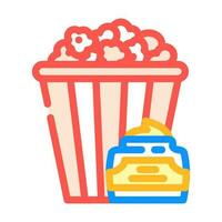 caramel popcorn food color icon vector illustration