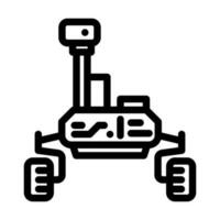 mars rover planet line icon vector illustration