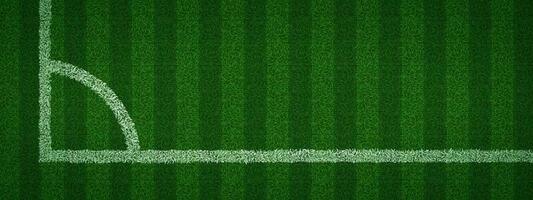 Top view of realistic soccer pitch corner vector