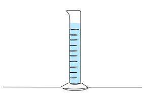 Beaker - Laboratory equipment and tools object, one line drawing vector