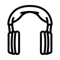 auriculares juego de azar ordenador personal línea icono vector ilustración