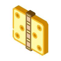 hinge hardware furniture fitting isometric icon vector illustration