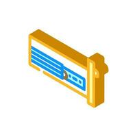 drawer slide hardware furniture fitting isometric icon vector illustration