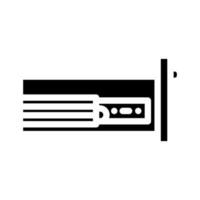 drawer slide hardware furniture fitting glyph icon vector illustration