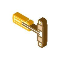 door closer hardware furniture fitting isometric icon vector illustration