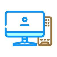 desktop gaming pc color icon vector illustration