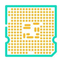 processor chip gaming pc color icon vector illustration