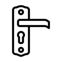 bloquear puerta hardware mueble adecuado línea icono vector ilustración