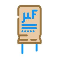 electrolytic capacitor electronic component color icon vector illustration